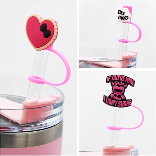 Miniatura 69 de Straw Cover Cap for Stanley Cup,Straw Topper Compatible for 30&40 Oz Tumbler with Handle,10mm 0.4in Dust-Proof Reusable Straw Tips Lids,Straw Tip