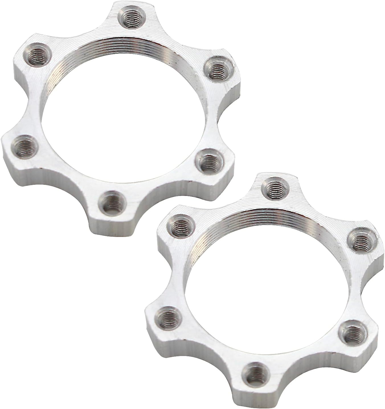 2 Pcs Bike Bicycle Freewheel Threaded Hubs Disk Disc Brake Rotor Aluminium Alloy 6 Bolt Flange Adapter Hub Conversion Adapter 44mm/1.73 Inch Cycling Accessories