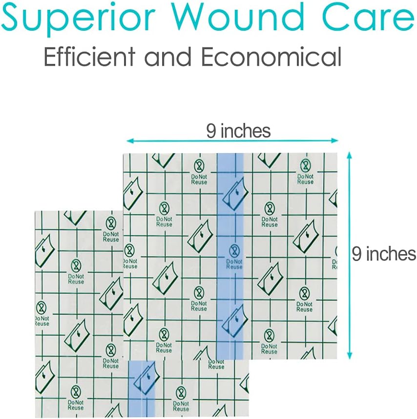 Waterproof Shower Protector Bandage 9x9 inch for Large Port Surgery Incisions Guard Tattoo Second Skin Healing Aftercare Cover Bath Patch Transparent Film Clear Adhesive Wounds Dressing (Pack of 25) - Image 5