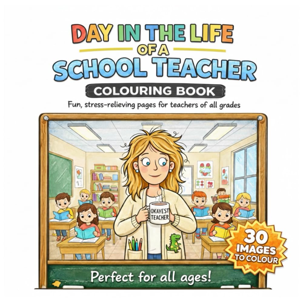 Day In The Life Of A School Teacher: Bold and Easy Colouring Book