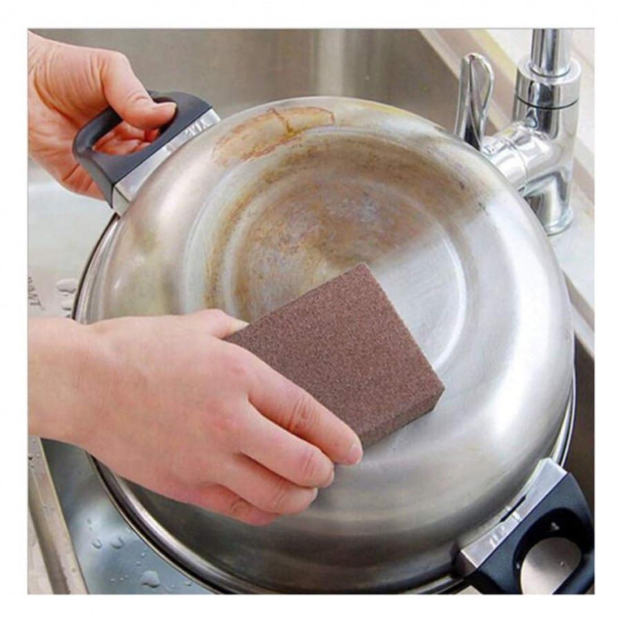 LARYNX Sanding Sponge Block for Kitchen Use, Multipurpose Sand Paper Magic Scrub Sponge Deep Cleaner Kitchen Tool (Small Size, Pack of 2) 4