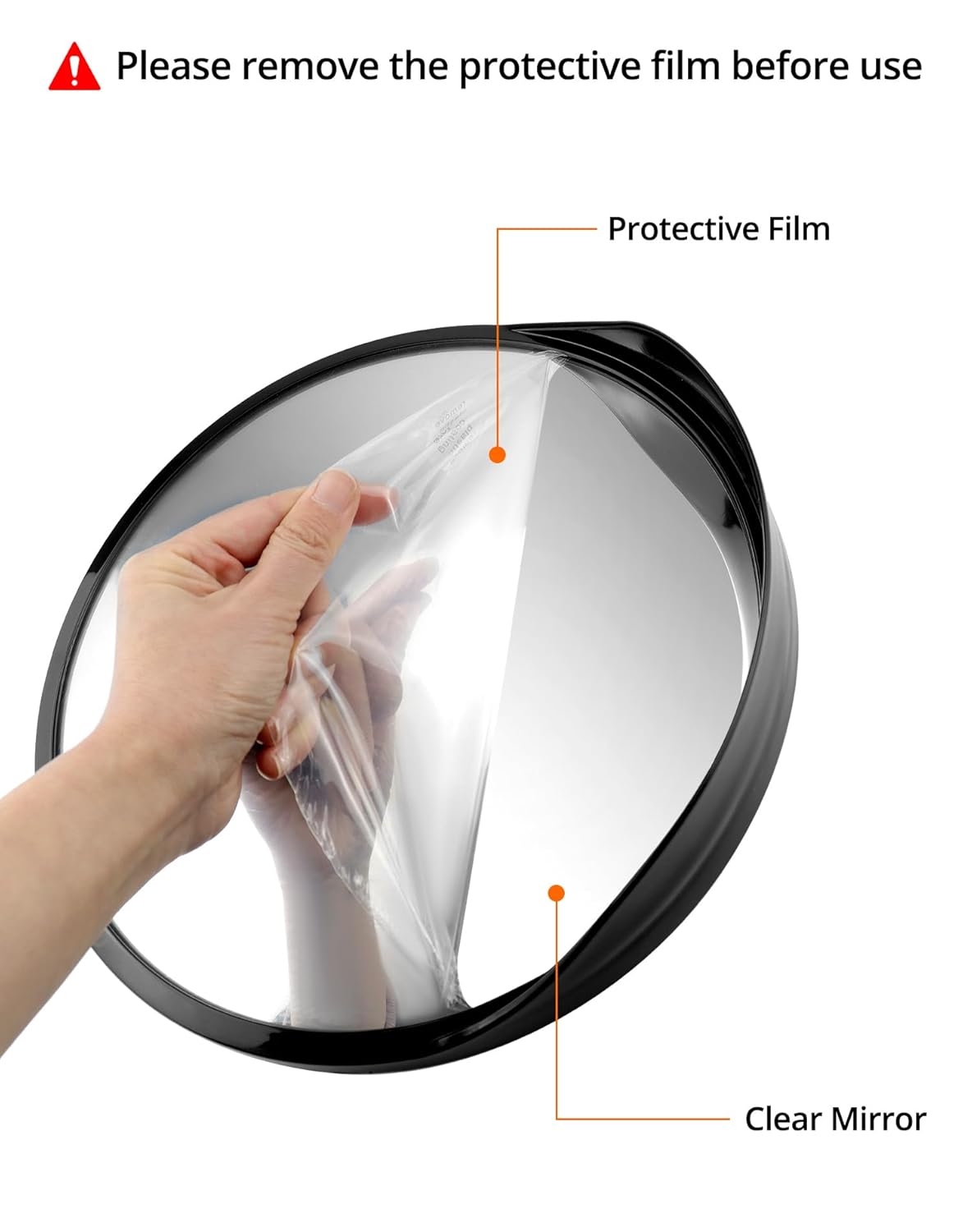QWORK 12 Inch Convex Safety Mirror, Wide Angle Security Mirror for Indoor/Outdoor, Acrylic Mirror Face with Reinforced Bracket, Includes Stainless Steel Screws for Garage Driveway Store Corner