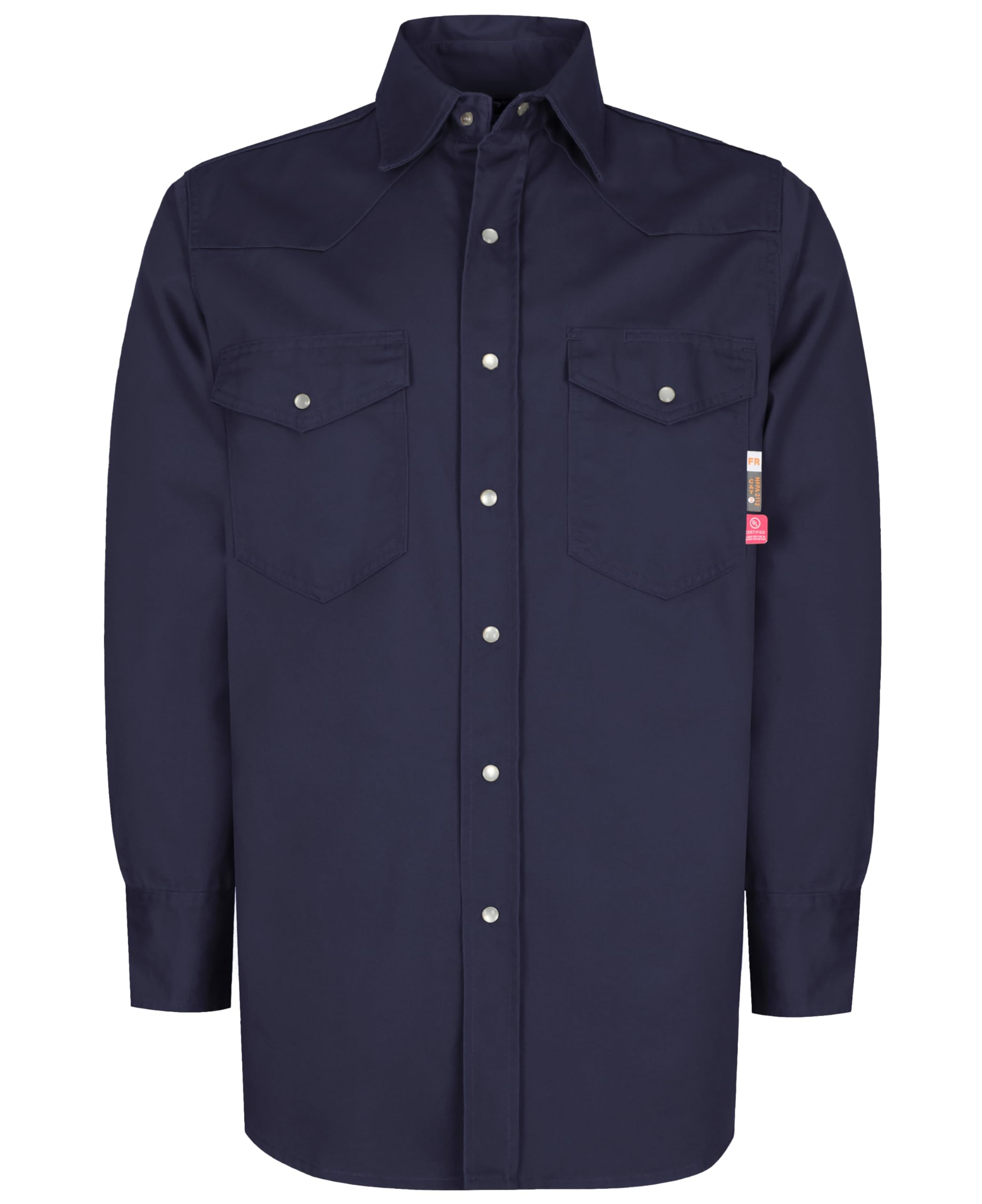 KONRECO FR Shirts for Men Long Sleeve 7.5oz Button Down Welding Shirts CAT2 | Flame Resistant Durable Workwear | Comfortable & Wrinkle-free,100% Cotton,Protective Work Uniform for Welders