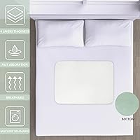 Vista 4 de Almohadillas de cama para incontinencia impermeables (paquete de 1), 34 x 36 pulgadas, absorbente, lavable, reutilizable, protector de colchón