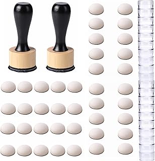 Mini Ink Blending Brushes Tools 2 Handle with 42 Refills Replacement Round Foams and 20 Plastic Storage Cases Stackable Jars Set for Scrapbooking Painting Art Supplies Tool Craft Cardmaking Drawing