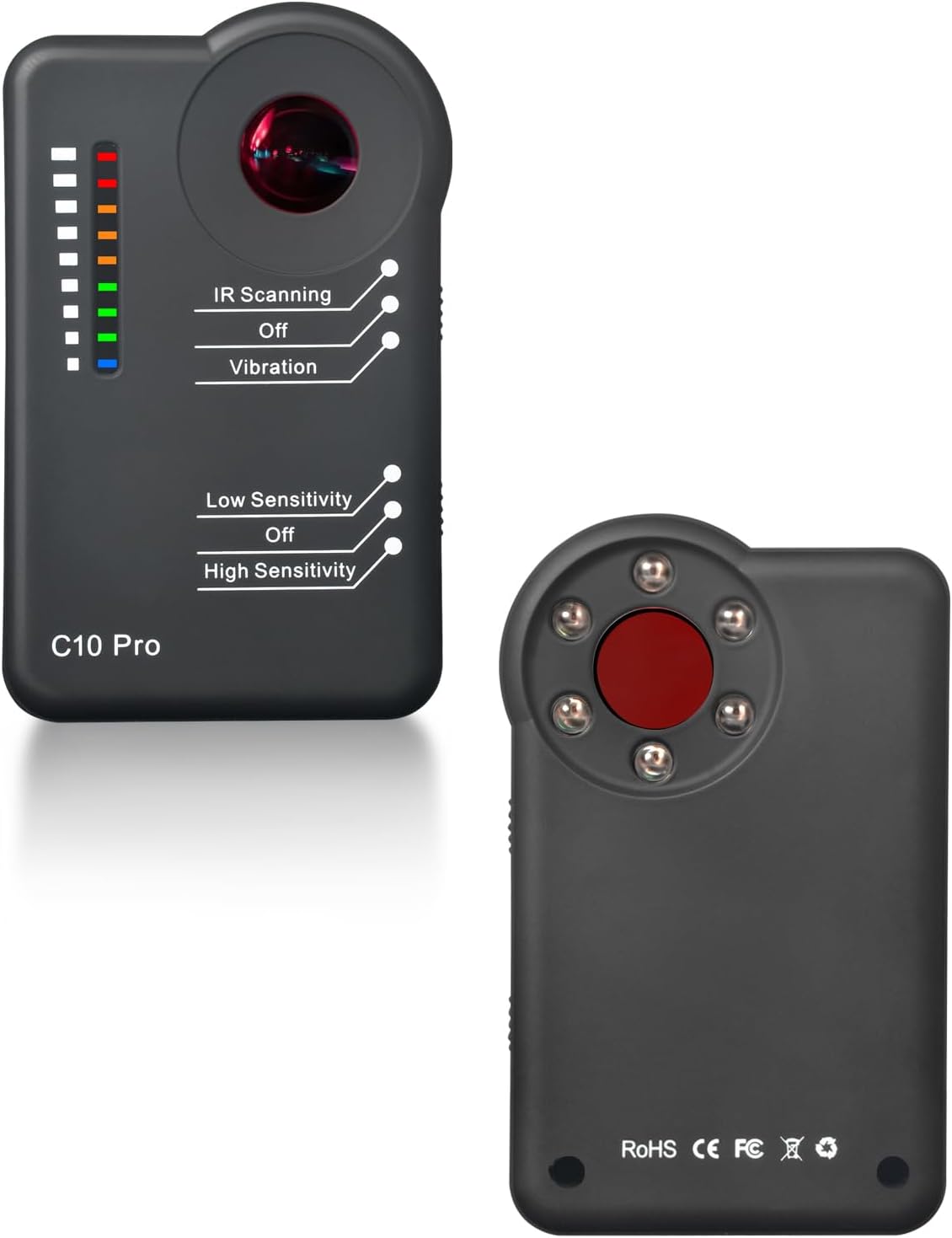 Upgraded Camera Detector Professional Bug RF Detector Hidden Camera Finder Anti Spy Sweeper Portable GPS Tracker Listening Device Signal Scanner for Home Office Car Travel Hotel (Black)