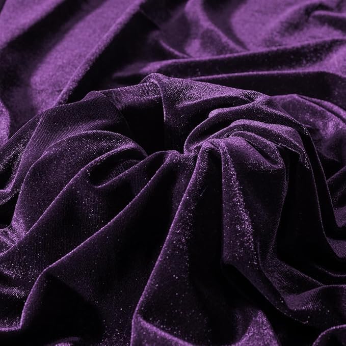 Image of Amazon Brand - Umi 2 Mtr Multi Purpose Velvet Fabric Cloth for Decoration, Trousseau Packing, Party Hall, Bouquet, Gift Packing, Decor, Pooja Room (2 Mtr, Purple), Solid