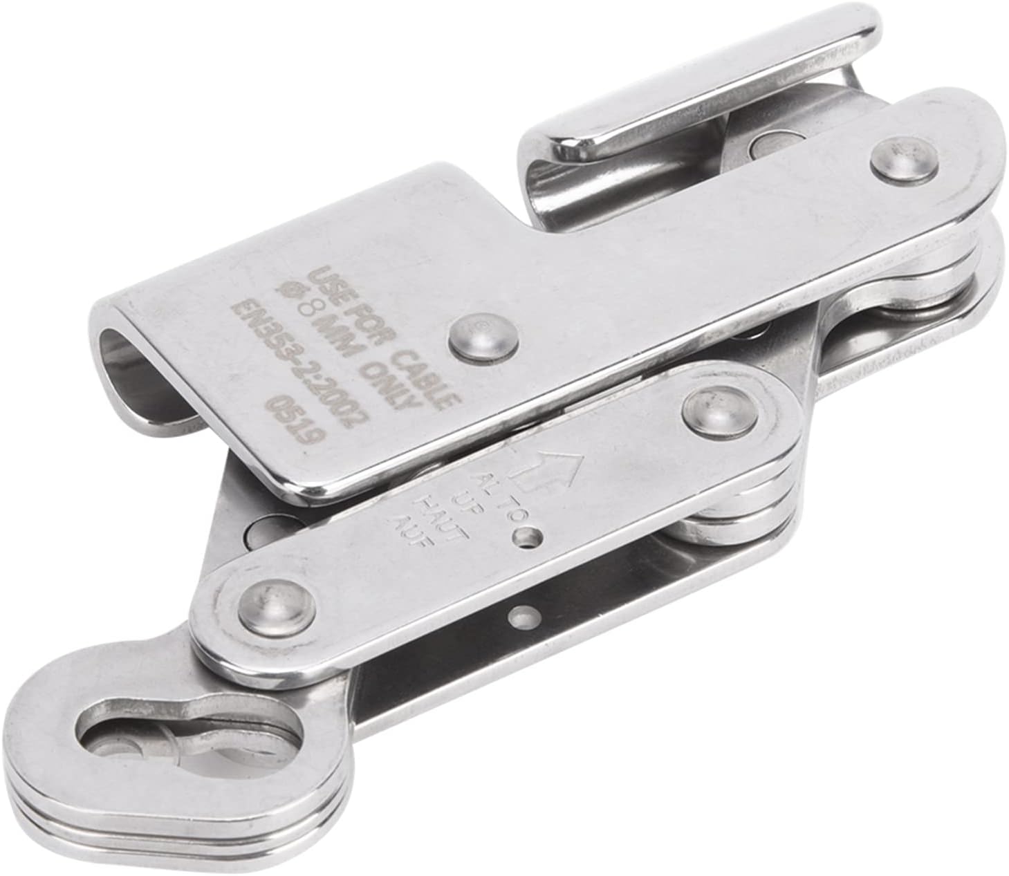 Ascender Fall Conservation, CA Z931/8MM Stainless Steel Climbing Ascent Rope Grip Clamp, Climbing Anti Fall Self Locking Climbing Rope Grab, Anti Drop Conservation Tool