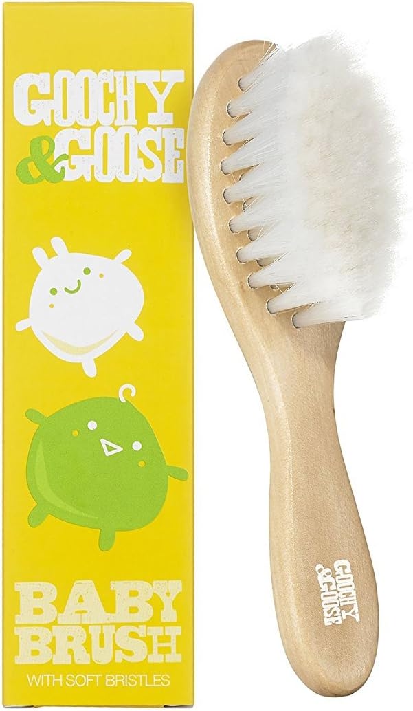 Goochy & GooseBaby Hair Brush with Wooden Handle and Super Soft Bristles