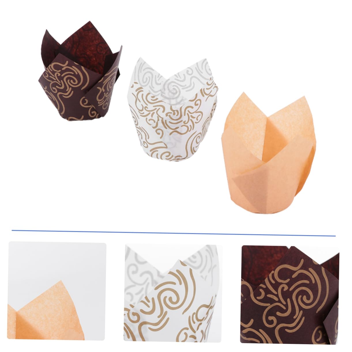 Cabilock 3 Juegos Tazas De Papel Para Hornear Horneando Tapas Transportador Revestimientos Casos De Muffins Mini Manejar Dispensador Roti Bandejas Pruebas Cacerola Jumbo 150 Piezas * 3