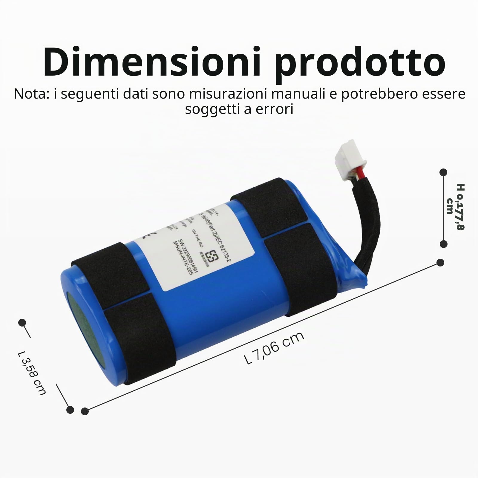 K KYUER SUN-INTE-265 Altoparlante Batteria per JBL PartyBox On-The-Go Powerful Portable Bluetooth Party Speaker Battery with Tools 2475mAh 7.2V