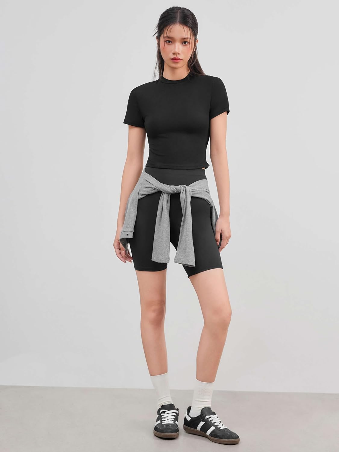 CIDER Womens Short Sleeve Shirts Summer Crop Tops Crewneck T Shirt Basic Baby Tees Going Out Tops Slim Fit Y2K Clothes - Image 4