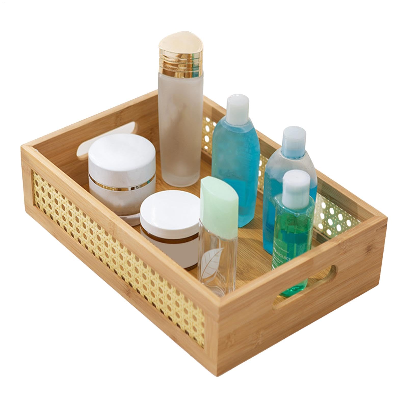 Bac de stockage tissé en rotin pour étagère et décoration salon Boho