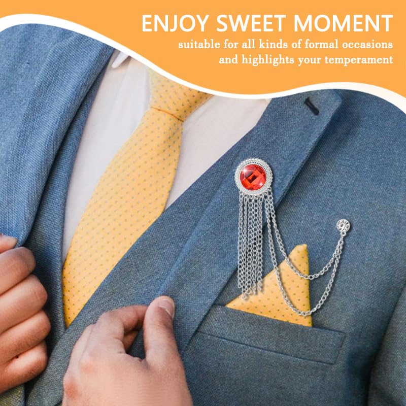 Broche de hombre para trajes de boda con pin de solapa y gemas 4