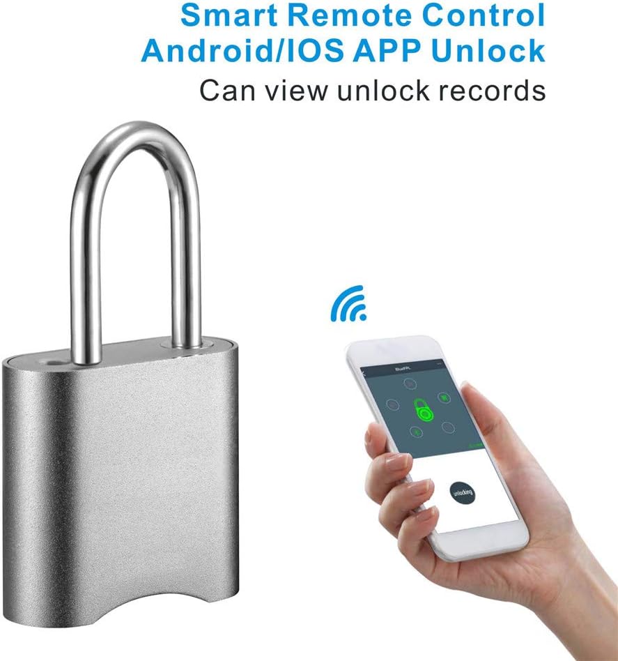 Smart Combination Lock Padlock,Dustproof and Waterproof IP65 Smart Remote Control Luggage Lock for Indoor and Outdoor Use
