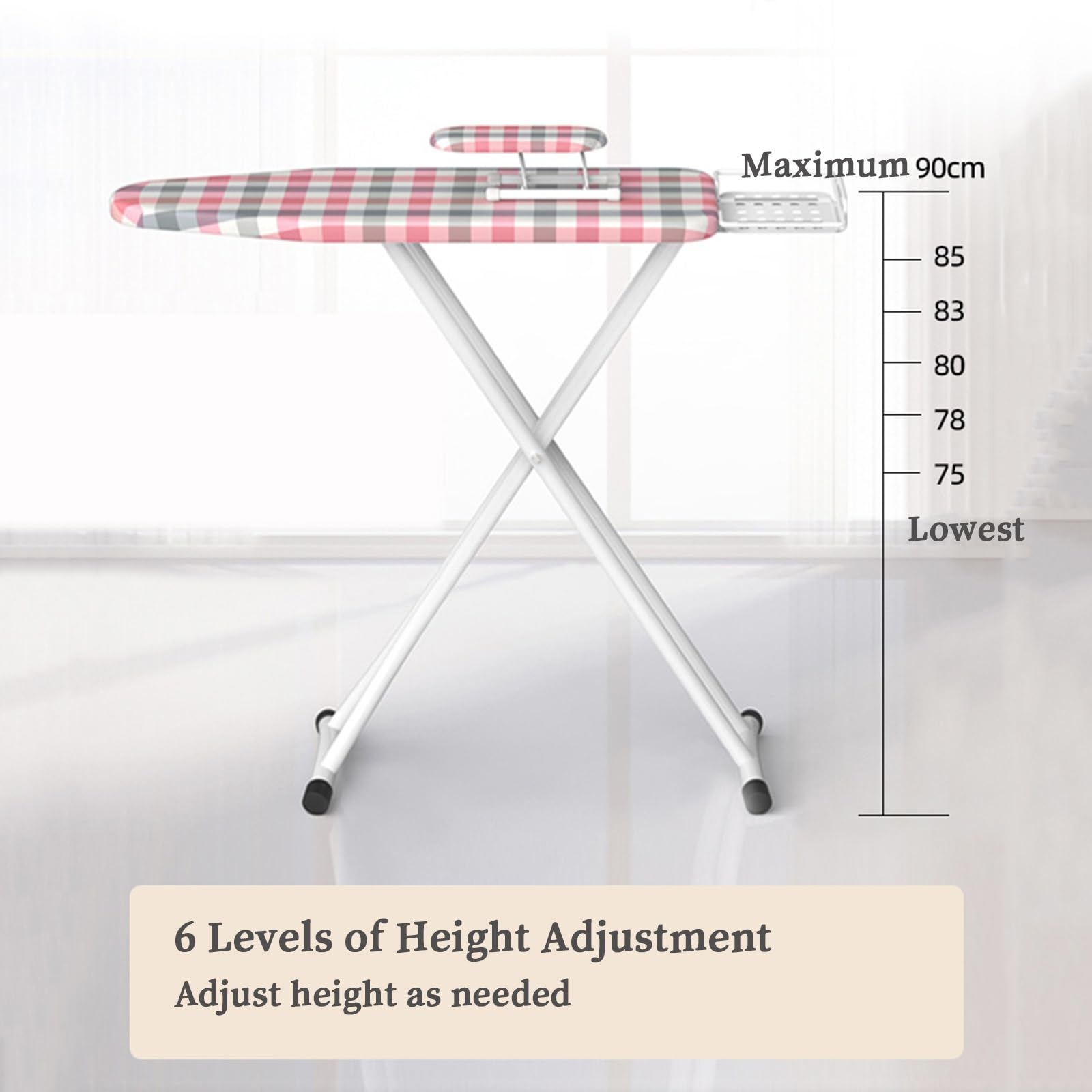 ASSE da Stiro Verticale Pieghevole con Poggiaferro A Vapore, Supporto da Stiro Antiscivolo Superficie da Stiro (39''*13'')(Style3)