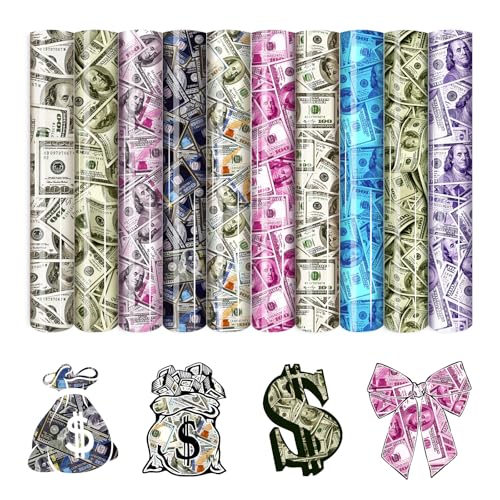 Money Heat Transfer Vinyl -10 Sheets 12'' x 10''Hundred Dollars P...