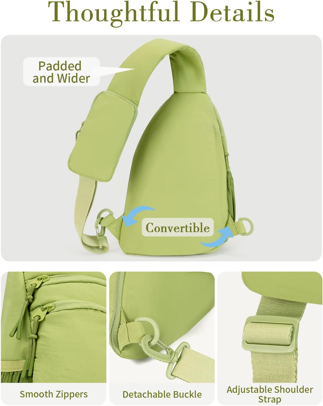 Sling Bag Nylon Crossbody Bags for Women with Anti-theft RFID Blocking Pocket Cross Body Purse Adjustable Shoulder Strap - Image 6