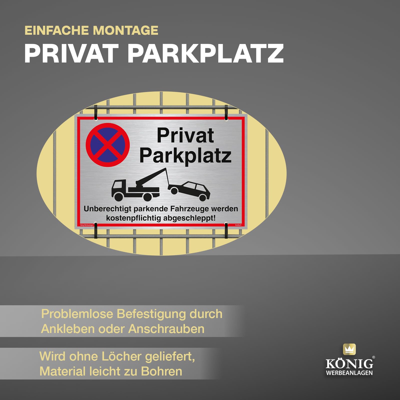 Schild Ein- Und Ausfahrt Freihalten - 42x30 Cm, Wetterfestes PVC, Gelb, Mit Warnung Vor Abschleppen