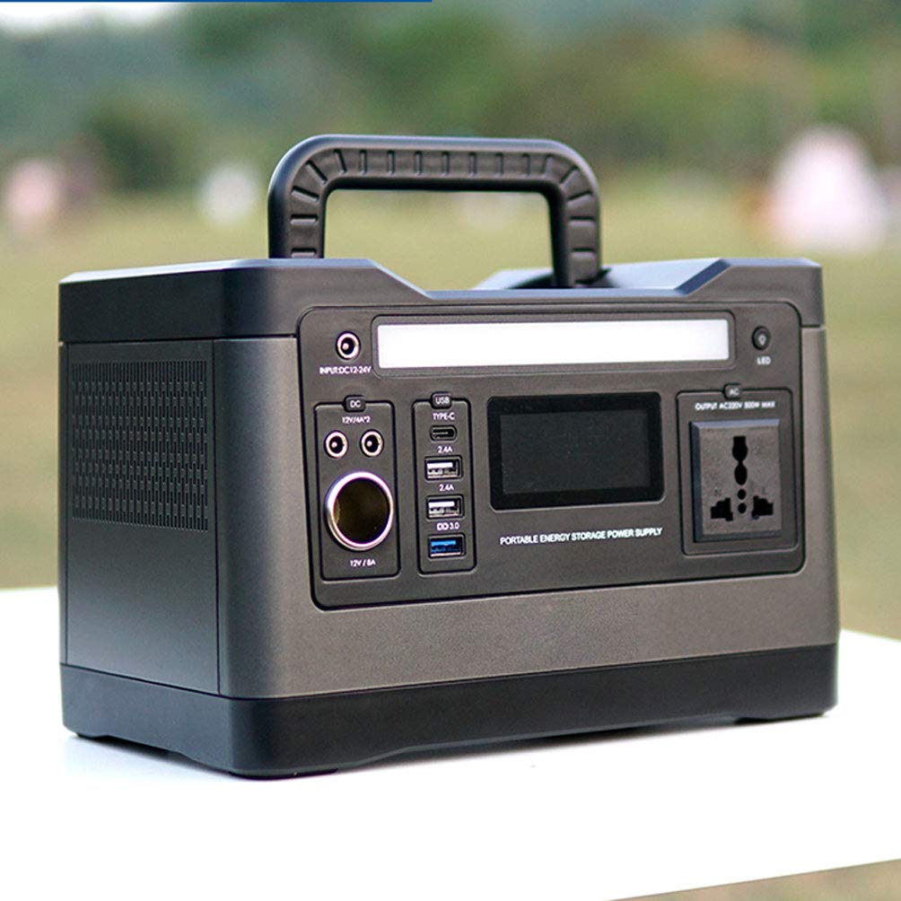 Generatore Portatile da Esterno, 300 Wh, Stazione di Alimentazione di Emergenza con Inverter CC/CA, Caricato Tramite Pannello Solare, Presa a Muro per Campeggio