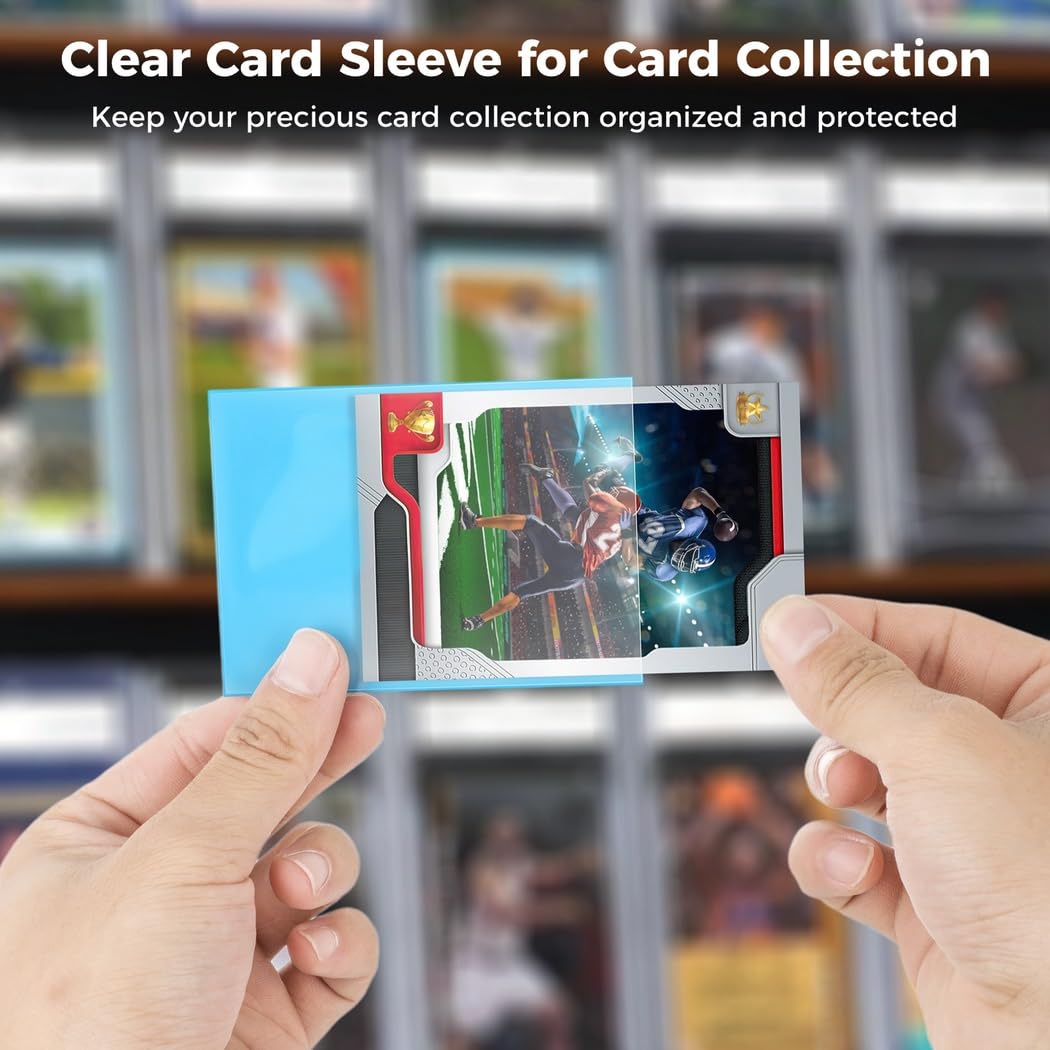 Lot de 600 pochettes plastiques pour cartes, 2,6 x 3,6 pouces, pochettes transparentes en 12 couleurs, protège-cartes standard pour baseball, football, basket, cartes de sport et cartes de jeu
