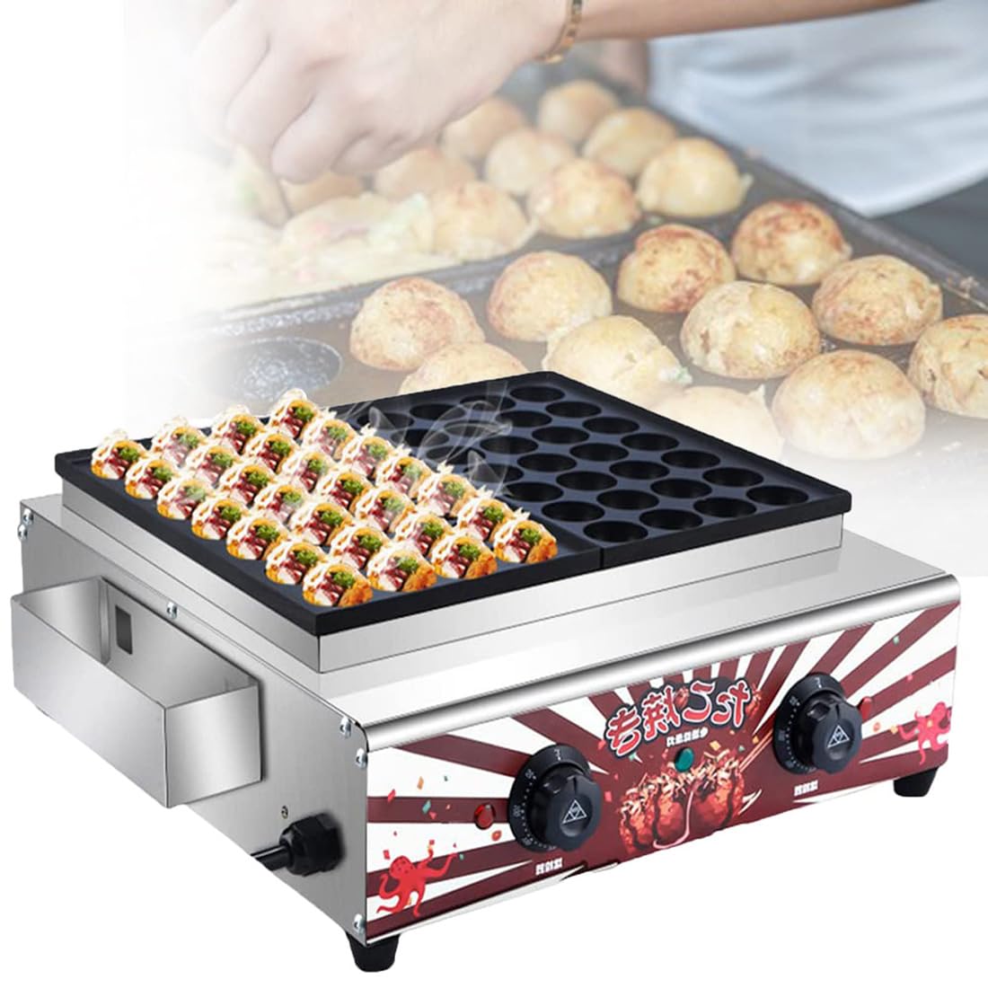 Amazon | 業務用たこ焼きメーカー、56穴ガスたこ焼きパンノン