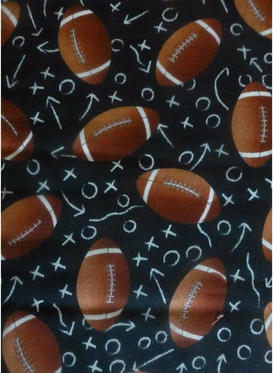 Footballs Black Fabric