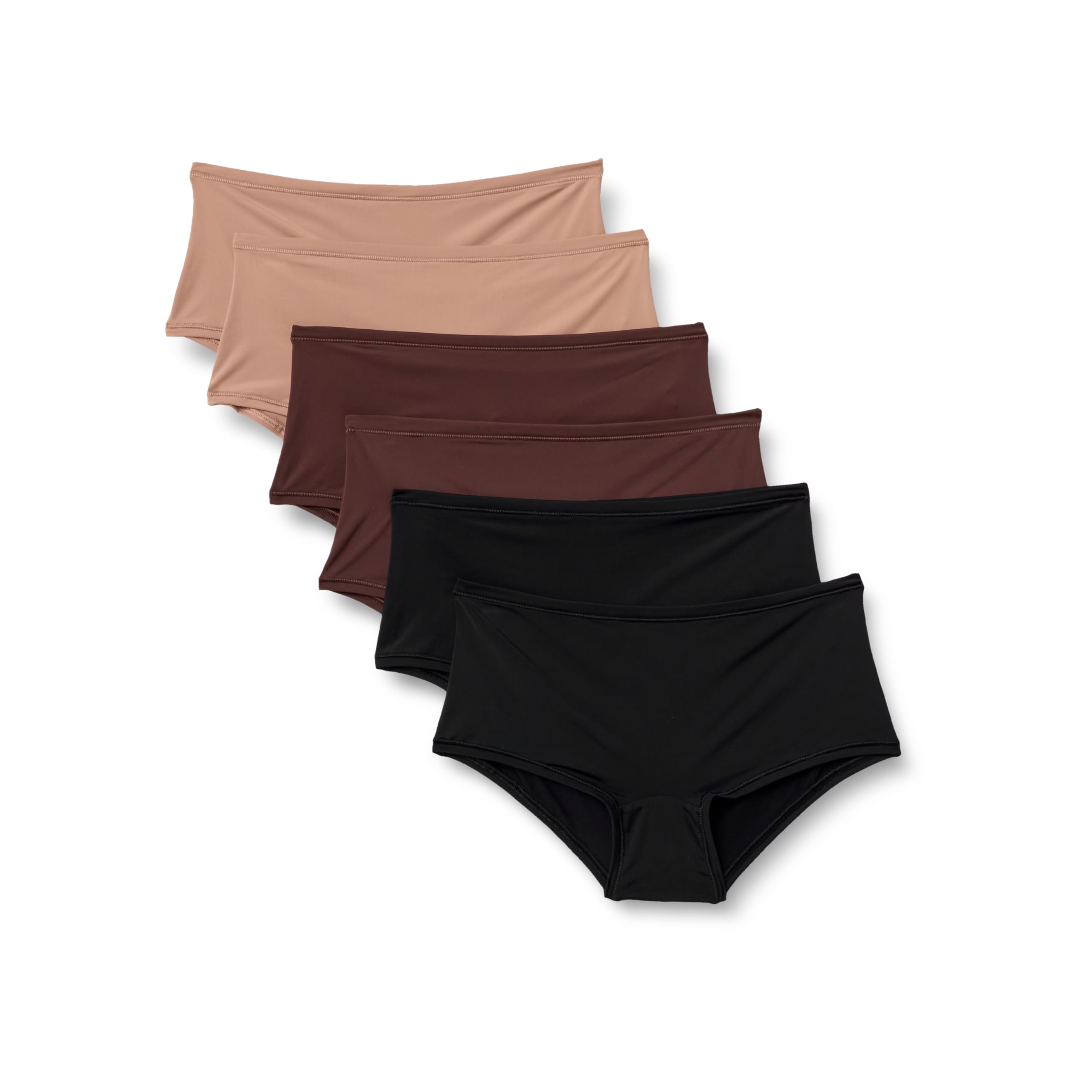 Amazon Essentials Damen Mikrofaser-Boyshorts (Boyshorts & Hochtaillierte Boyshorts), 6er-Pack