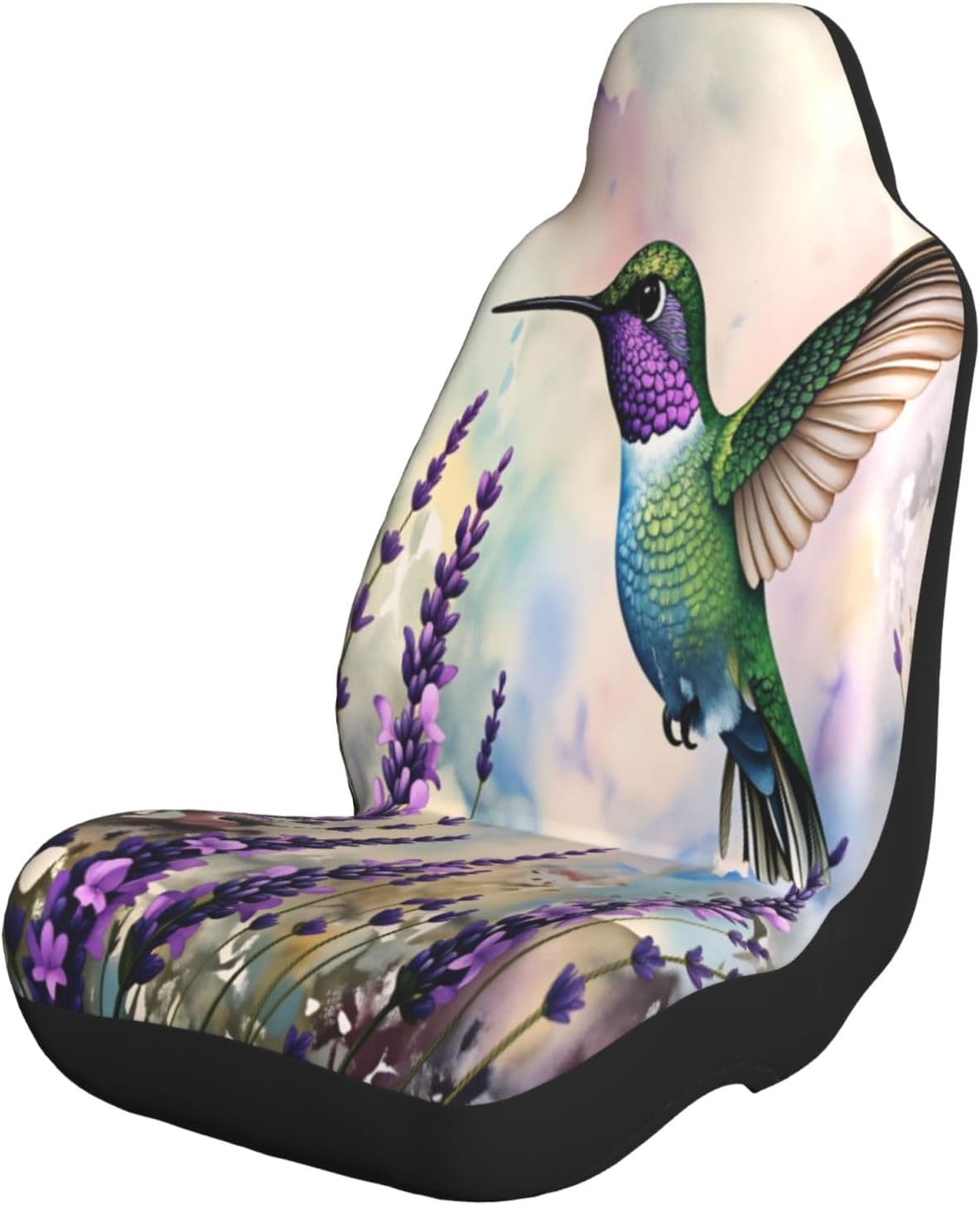 Lavender Hummingbird Car Seat Covers Universal Auto Seat Cushion Protector Automotive Interior Decoration for Cars SUV Truck Sedan