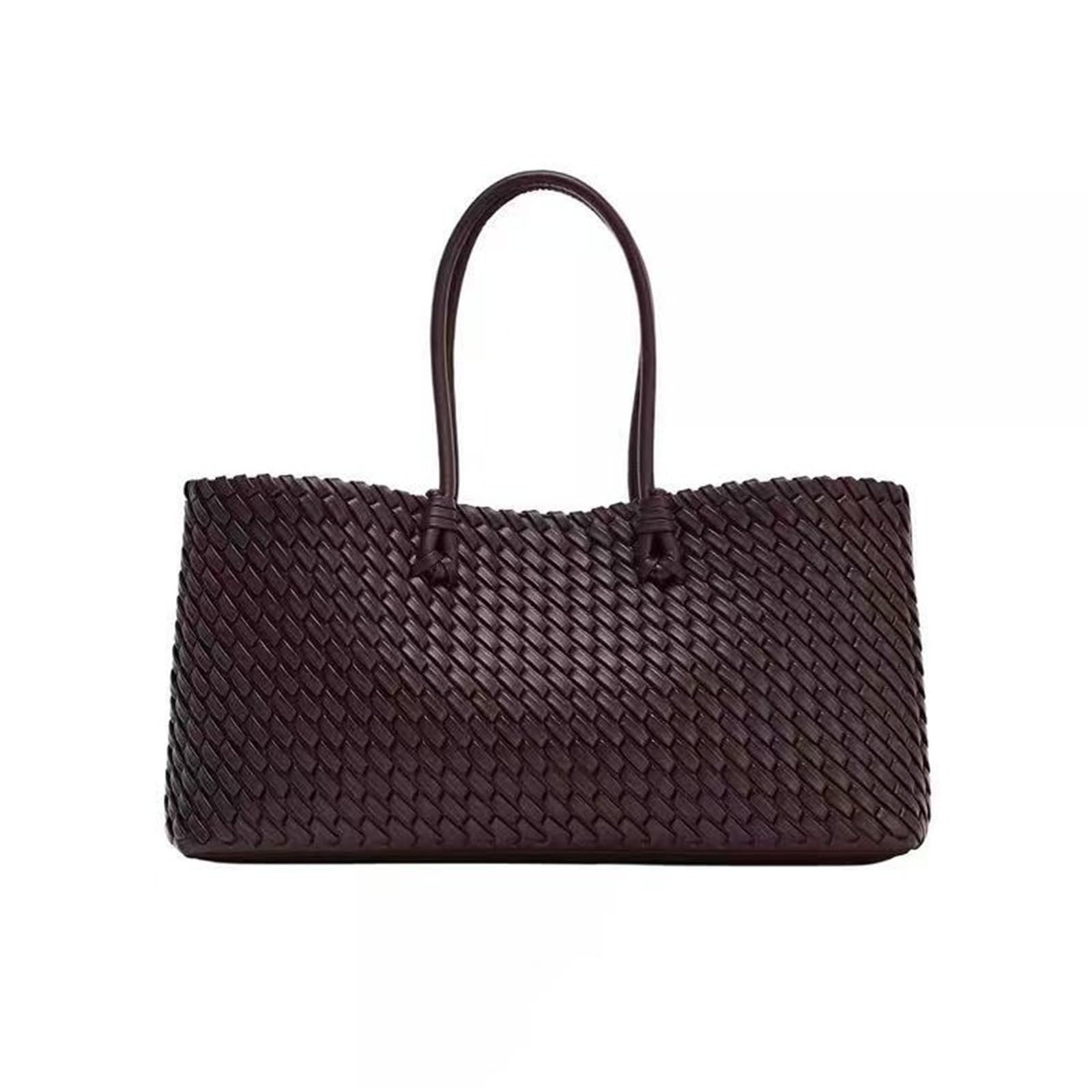 Borsa a tracolla intrecciata a cestino, grande, capiente, da donna, modello singolo, primavera estate