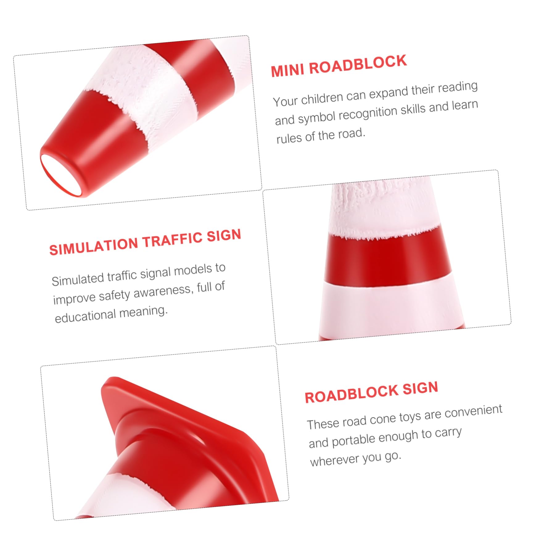 CIYODO 60pcs Mini Orange Cones Street Cones Set Realistic Simulation Educational Traffic Signs for Kids