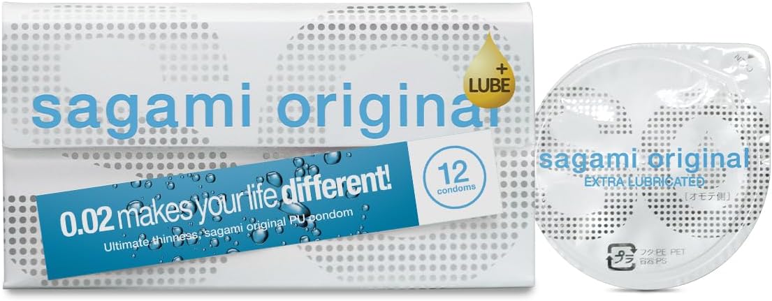 Original 0.02 Extra Lubricated Super Thin Super Strong Latex Free PU Condoms Pack of 12