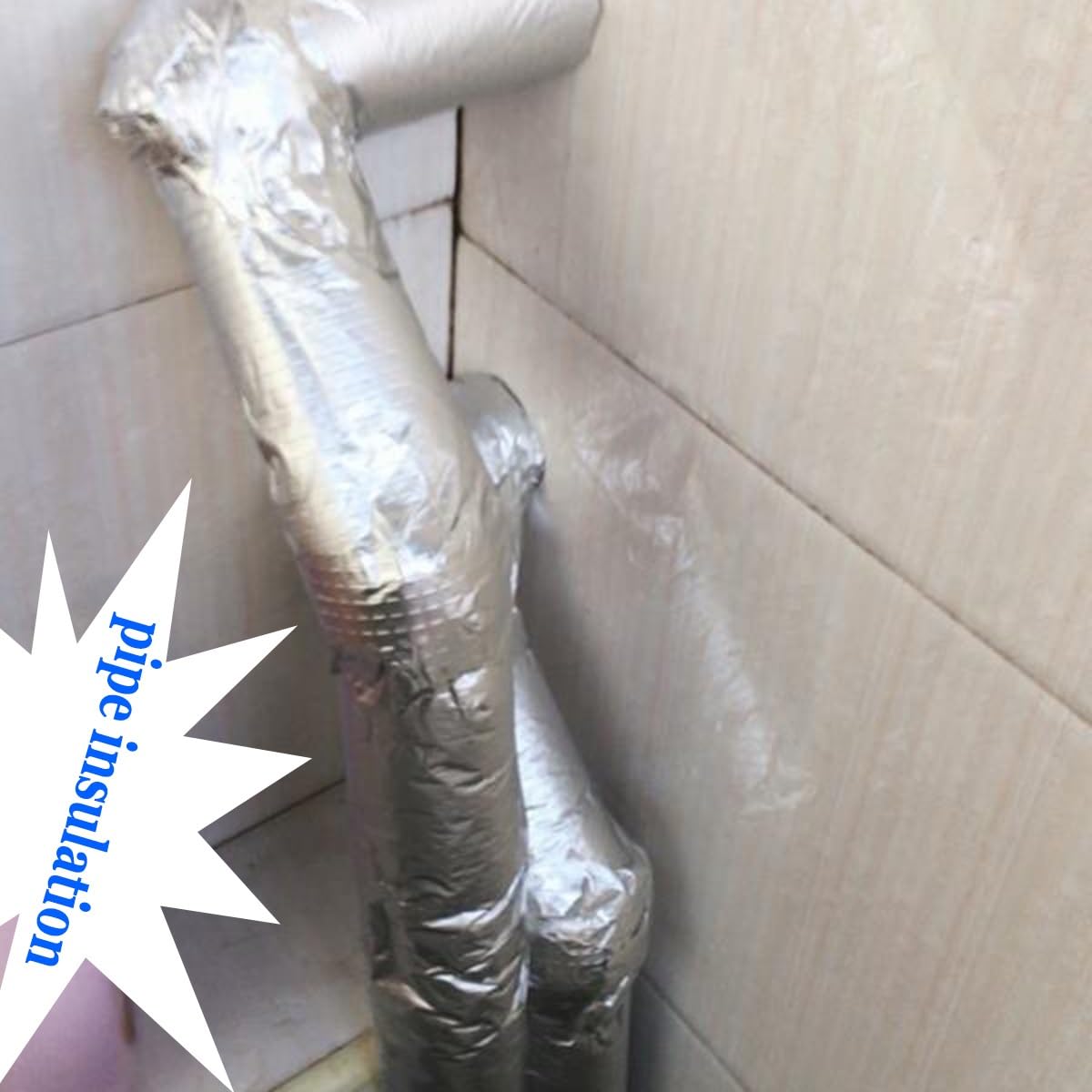 Rohrisolierungsrohre aus Aluminiumfolie für den Außenbereich, mit selbstklebendem Schaumstoff, ID22 mm, 34 mm, 48 mm, 60 mm, 76 mm, 89 mm, 110 mm Dicke, Größe 4/5 Zoll