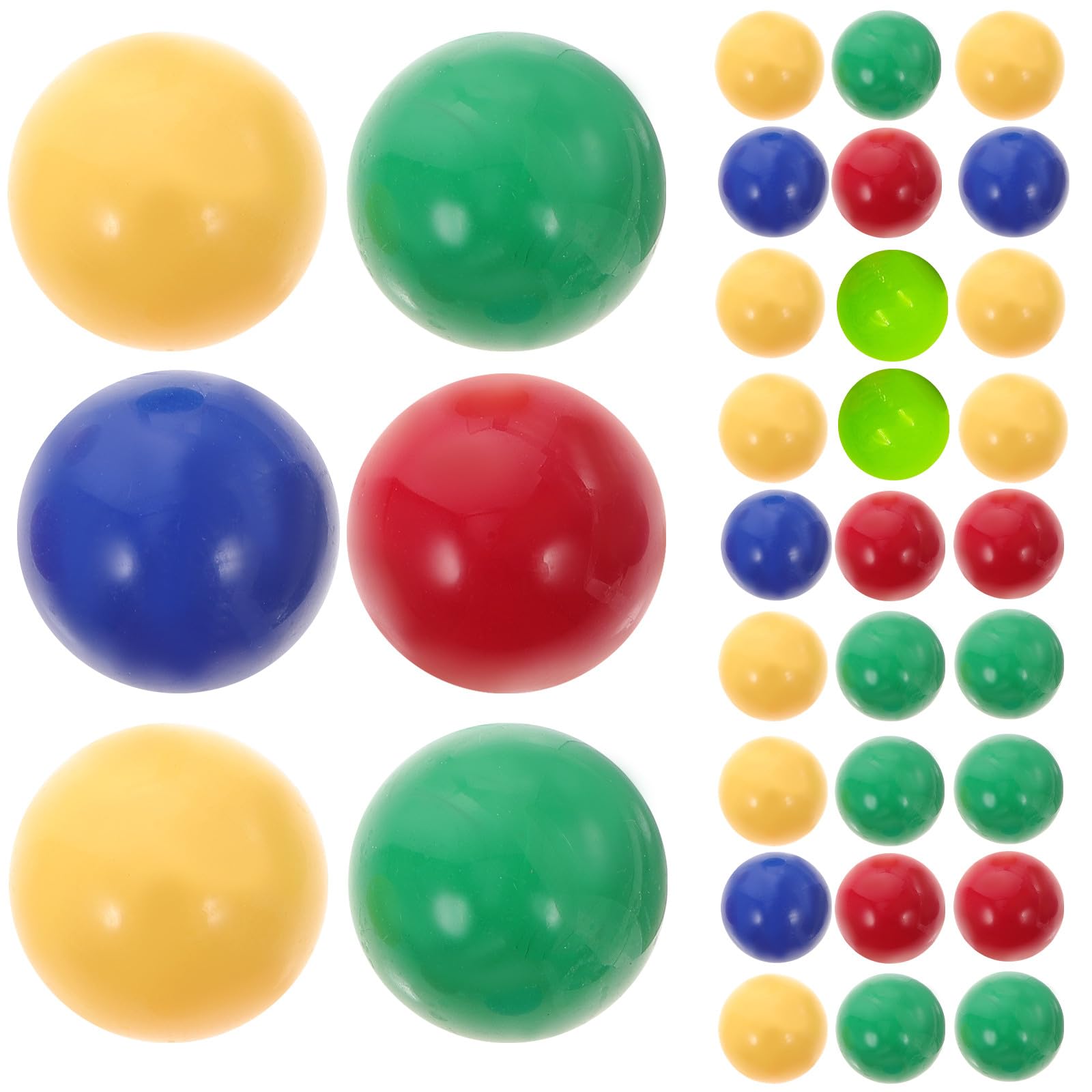 SUPVOX 48Pcs 25mm Solid Plastic Marbles Set, Maths Educational Learning Balls in 4 Colours (Green Shade Random), Replacement Counters for Board Games and Sorting Activities
