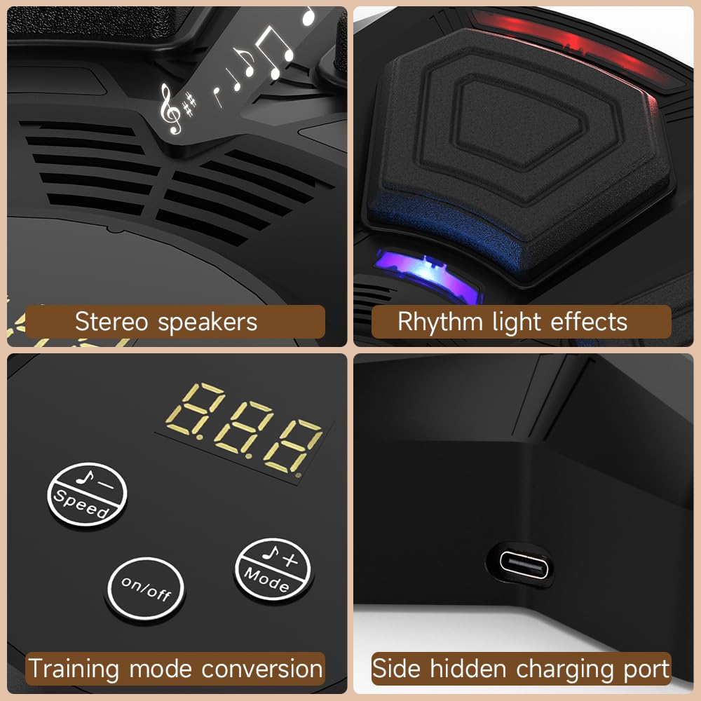 Topteng Bluetooth Music Boxing Machine mit 9 Geschwindigkeitsmodi und Zählmodus, Reaktionstraining, Boxmaschine mit Musik für Erwachsene Kinder, Boxen Musik für Wand, Wandmontiertes Reflex-Training