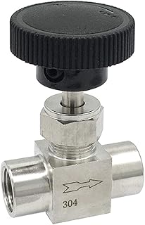 DINGGUANGHE 1/8 1/4 1/2 Inch NPT Female Needle Valve 304 Stainless Steel Flow Control Water Gas Oil NPT Valves (Thread Specification : 1/2