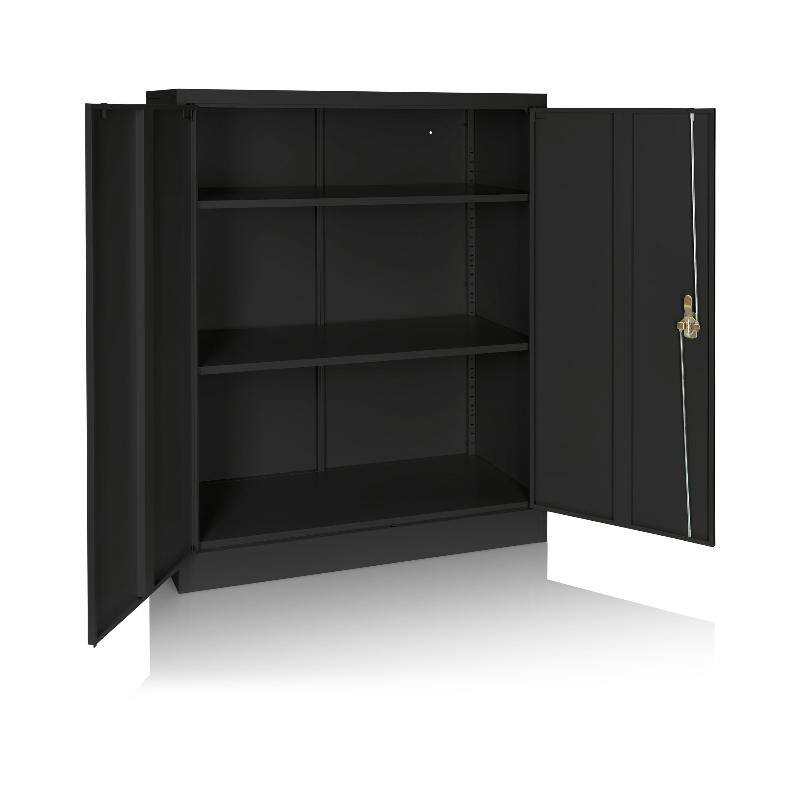 HJH Office Armadio Color AS 105 Nero Armadio Metallico Multiuso, Armadio da Ufficio con Serratura, 743034