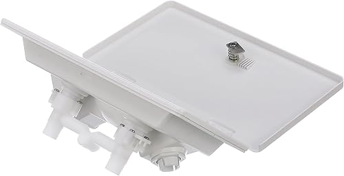 Miniatura 2 de Whale RT2658 Swim 'n' Rinse - Ducha de travesaño, agua fría y caliente, cubierta con bisagras bloqueable, carcasa de ABS blanco, manguera de 7 pies