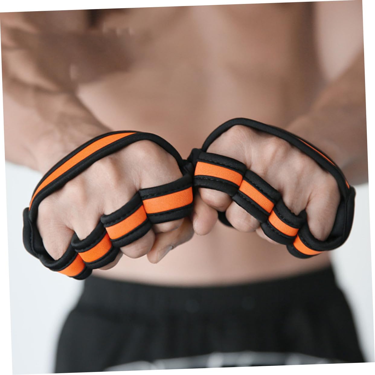 Guantes De Levantamiento De Pesas con Protección para Dedos Guantes De Ejercicio Guantes De Gimnasio Correas para Hombre Agarres para Entrenamiento Guantes De Gimnasio para