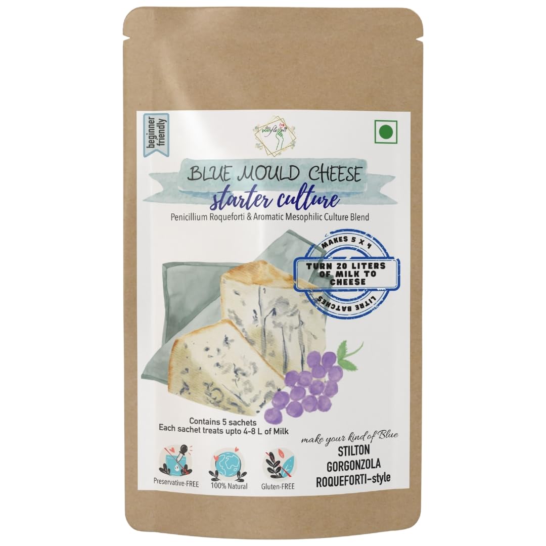 Alla's Posh Flavors™ Blue Cheese Culture Blend | 5 Sachets | Makes 10 Wheels of Blue Veined Cheeses | Instructions & Support Included | Rennet Not Included (Culture Blend)-image-33