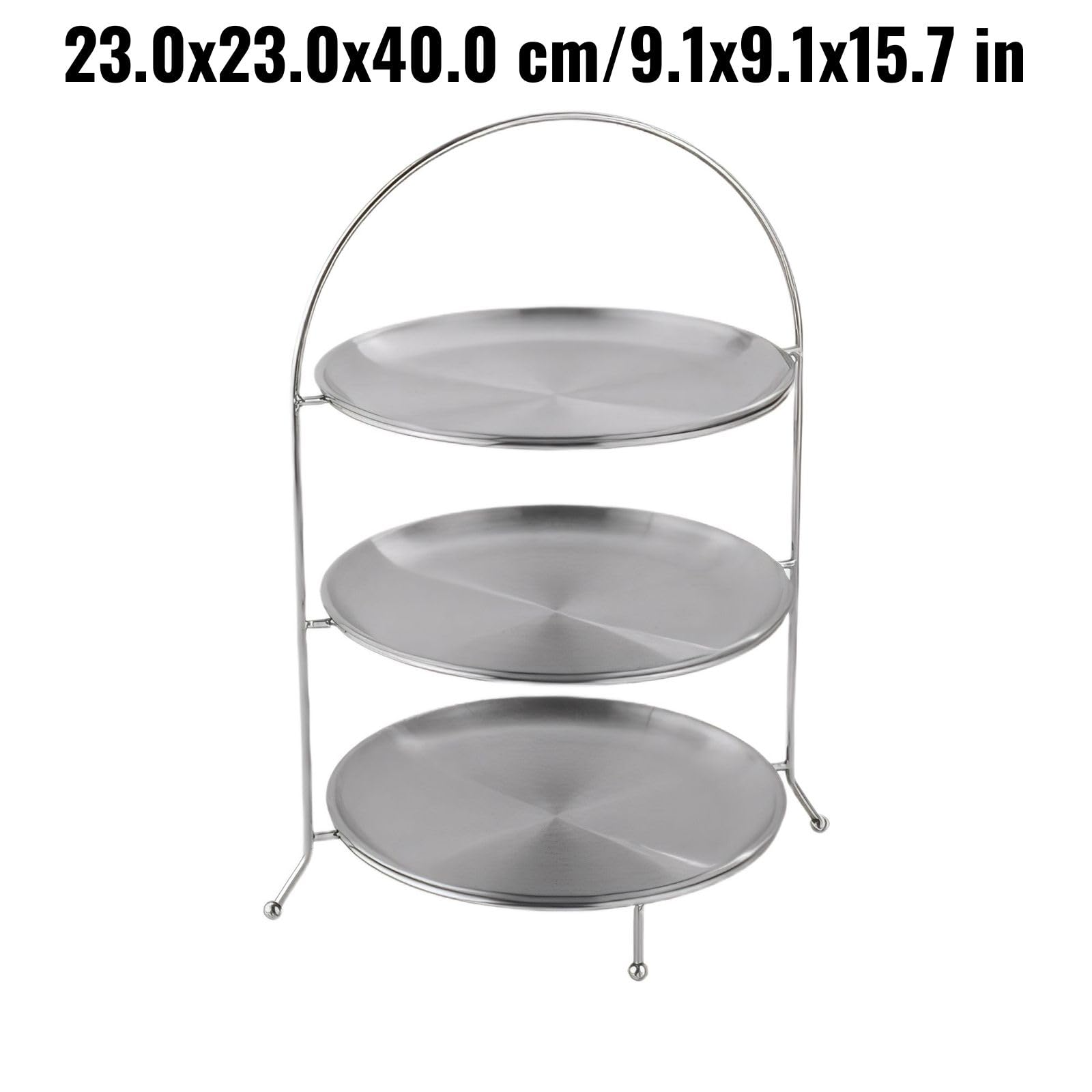 Vassoi per Alimenti, Elegante Vassoio in Acciaio Inossidabile a 3 Livelli Buffet, pentola Calda, Esposizione di Dessert, Supporto da Portata, Articoli Feste, Catering, Matrimoni, i