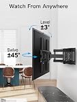 Pipishell Motion complète TV Mont mural pour téléviseurs de 26-74 pouces, jusqu'à 99lbs Max VESA 400x400mm, Mont mural TV Bracket avec articulation Swivel Extension Tilting Niveau pour LED LCD OLED 4K Écran courbé plat