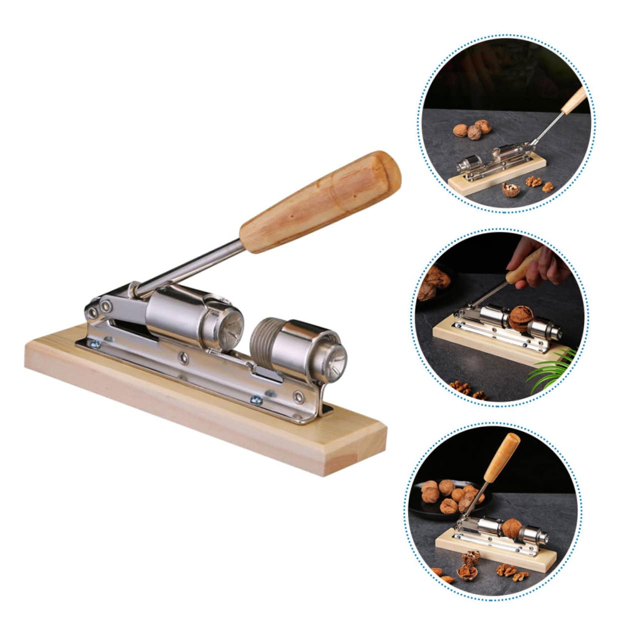Casse-noisette en Acier Inoxydable et Bois Multifonction pour Noix