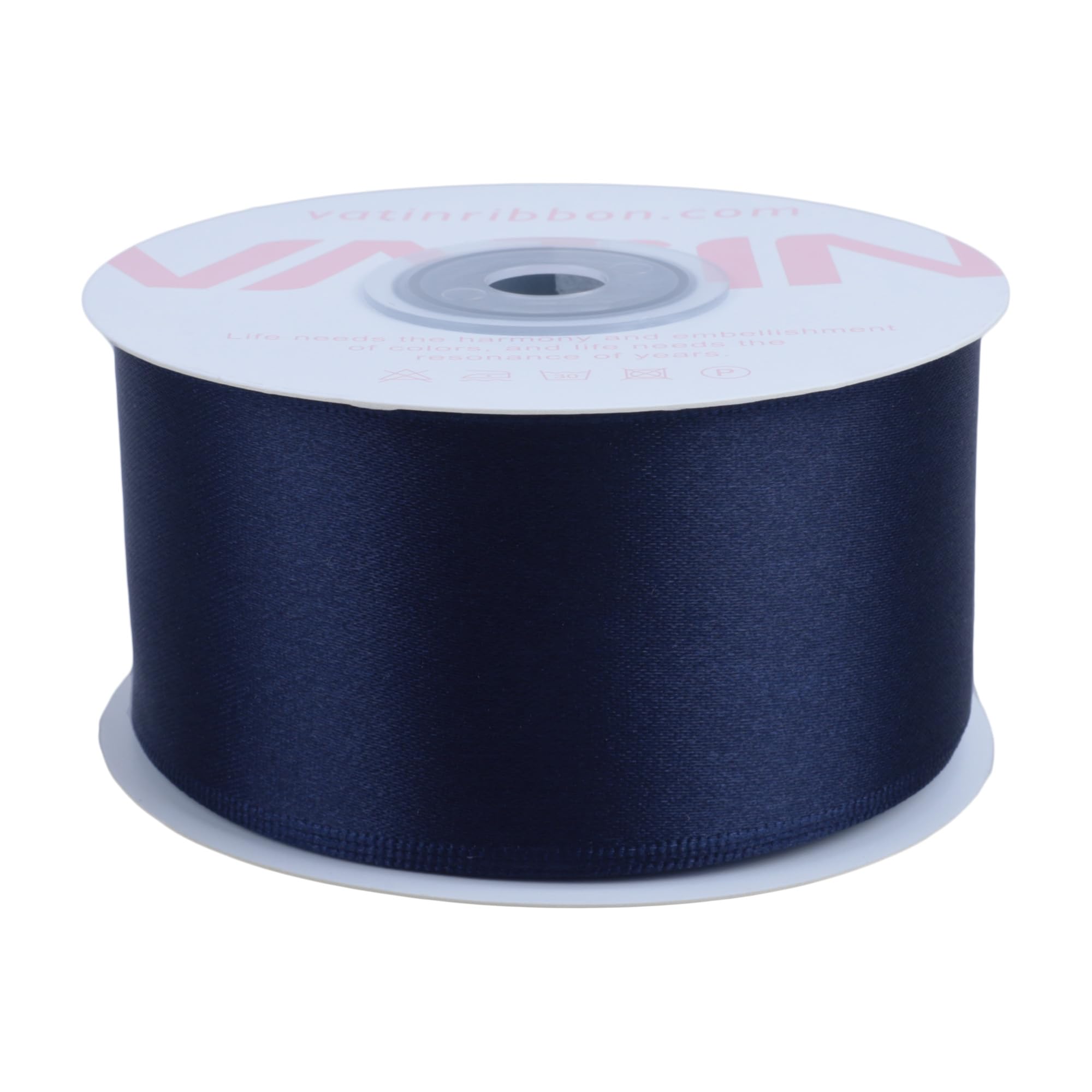 VATIN Navy Satin Ribbon Polyester 40mm X 23m(25 Yards) Craft Fabric Ribbon Perfect for Gift Wrapping,Hair Bow,Party Balloon Trimming - Image 4
