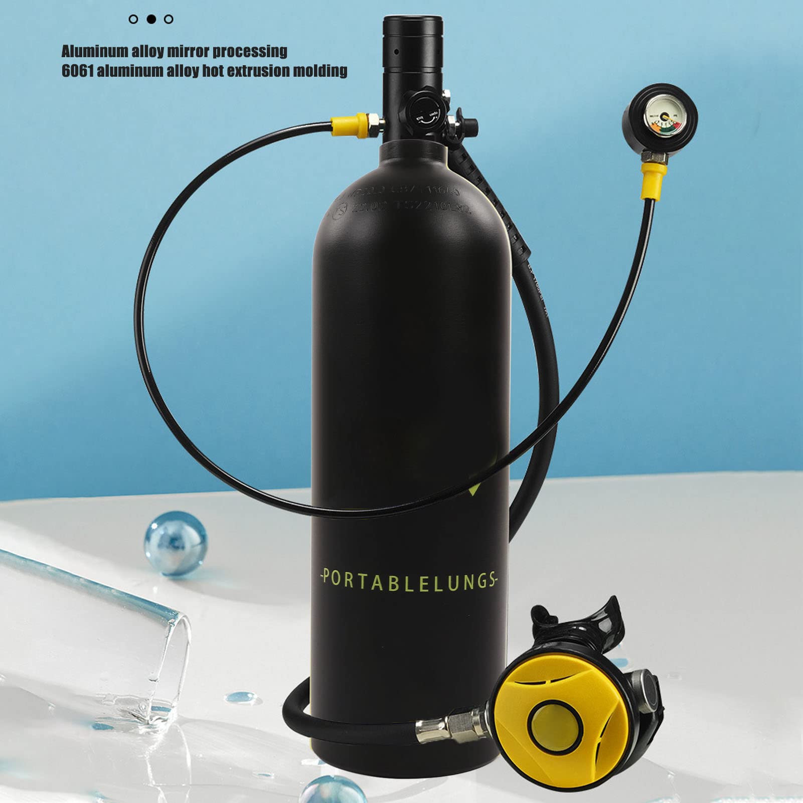 Diving Tank Kit 2L X5000Pro Scuba Tank Diving Gear Double Shoulder Straps Scuba Diving Cylinder Kit for Underwater Breathing(????)