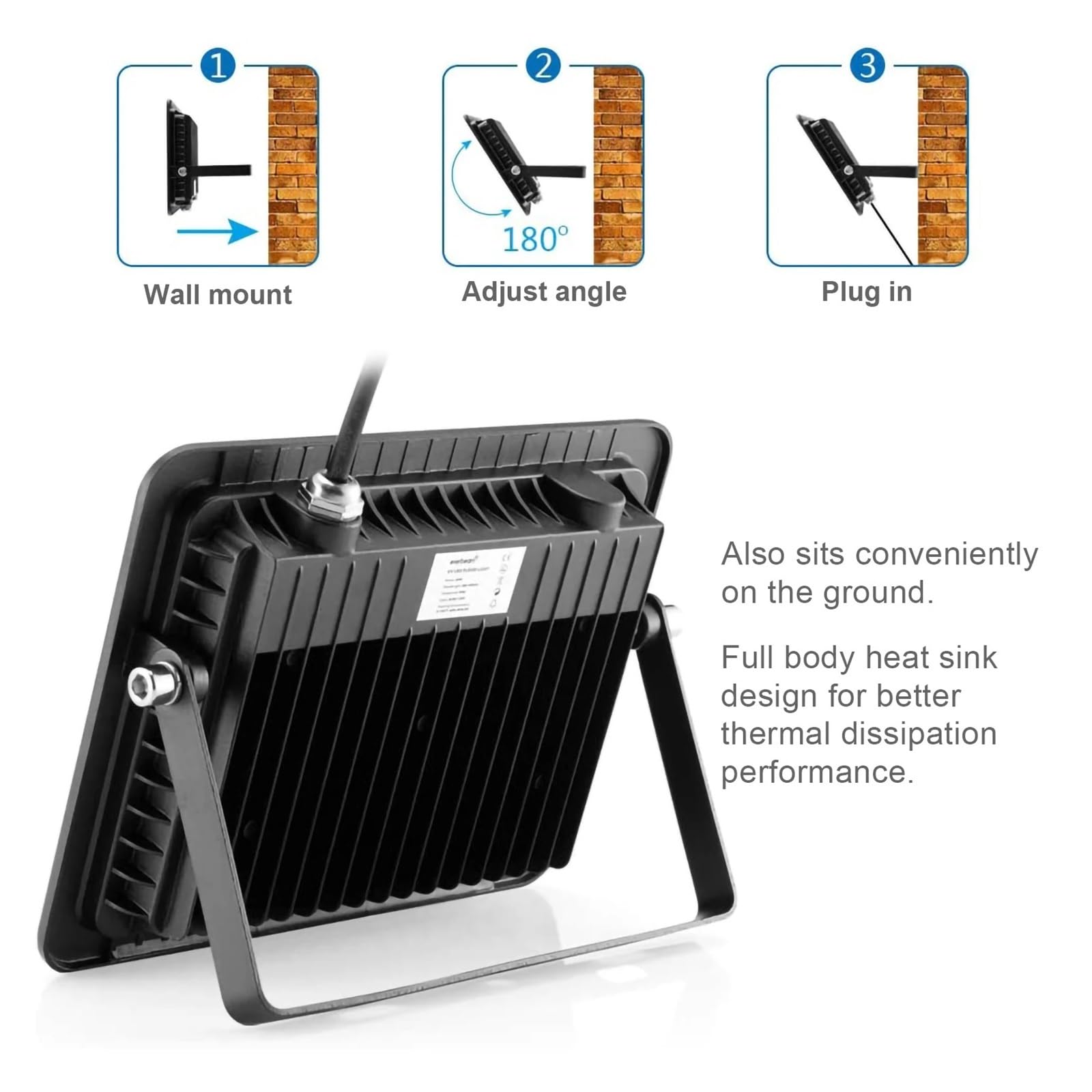 Luce LED UV, Faretto UV LED da 30 W, faretto UV da 365 Nm, faretto UV impermeabile IP66, effetto luce ultravioletta con interruttore on/off for feste, DJ per unghie in gel UV e polimerizzazione ultrav