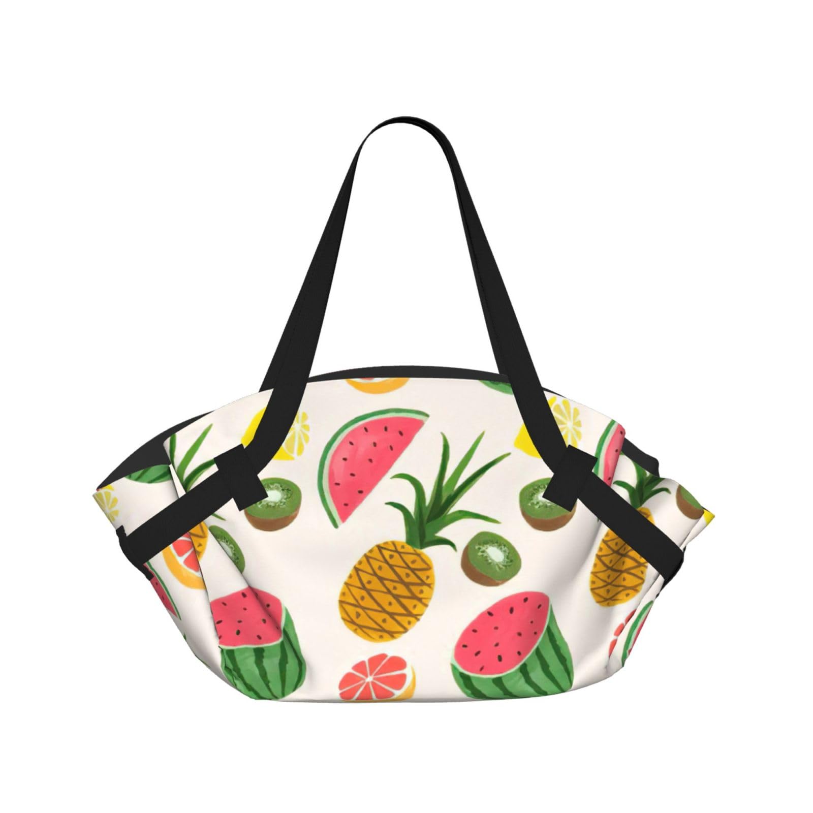 WYCZHY Tropical Fruits Printed Foldable Round Picnic Blanket Converts to Carry Bag, 37in Mat for Camping Date Night