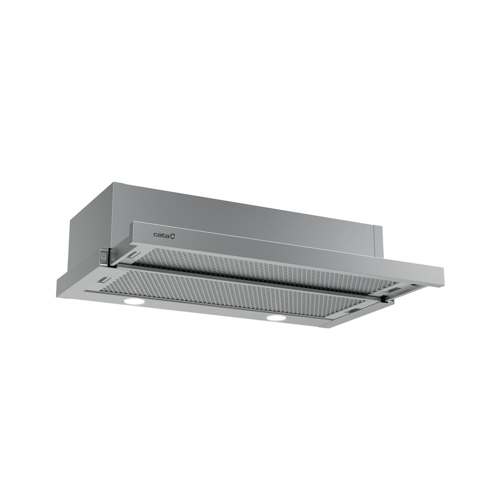 Cata Extender 700 Campana Extractora de Cocina, Panel de Control Mecánico, 2 niveles de Extracción, Motor Tangencial, Iluminación Led, Ancho de 77 cm, Acabado en Acero Inoxidable.