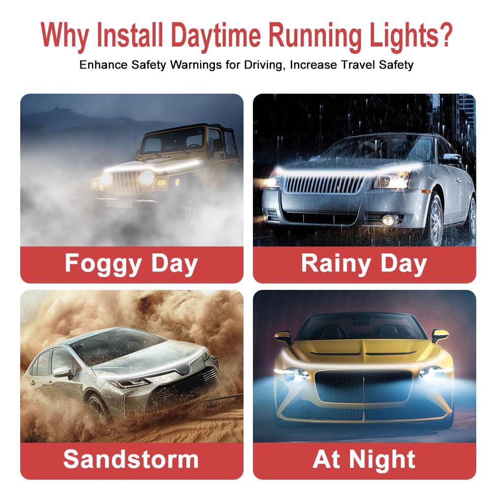 Car LED Hood Light Strip, 70 Inch 12V Flexible Waterproof Daytime Running Lights for Car, Universal Engine Cover Decoration Accessories for Cars, SUVs, Trucks, Dynamic Scan Start-up Effect