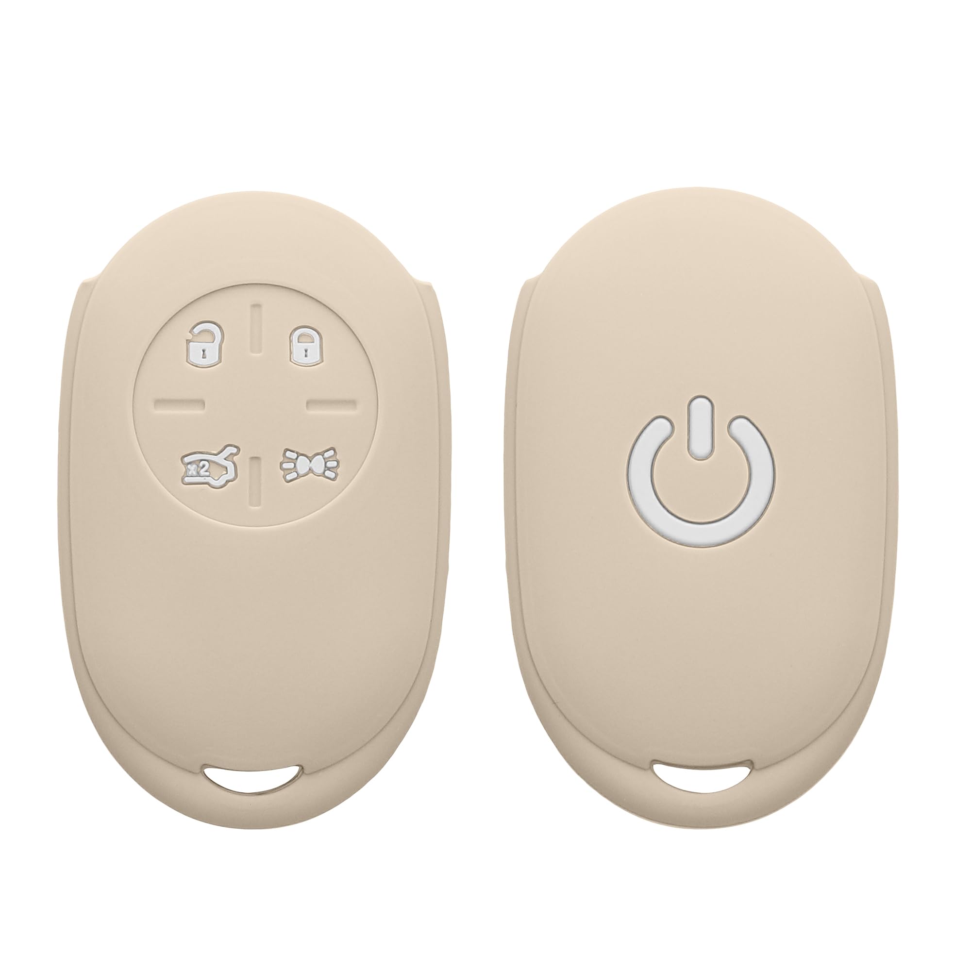 kwmobile Autoschlüssel Silikon Hülle kompatibel mit FIAT 500E 4-Tasten Autoschlüssel - Schlüsselhülle in Creme